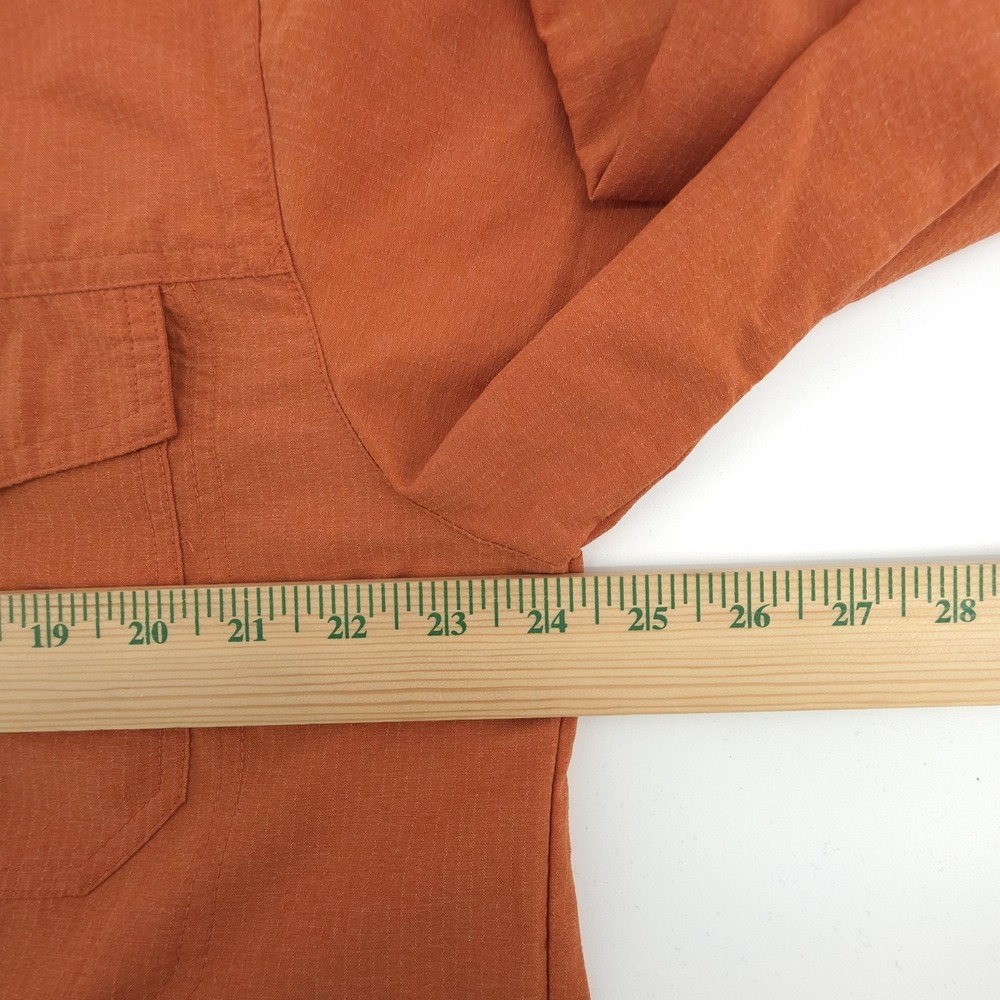 LL Bean Fishing Shirt Mens Large Orange Button Down Pockets Vented Outdoors - Picture 5 of 7